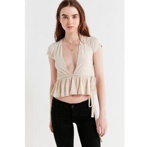 Urban Outfitters Meant to Be Tie Top Cream Size L